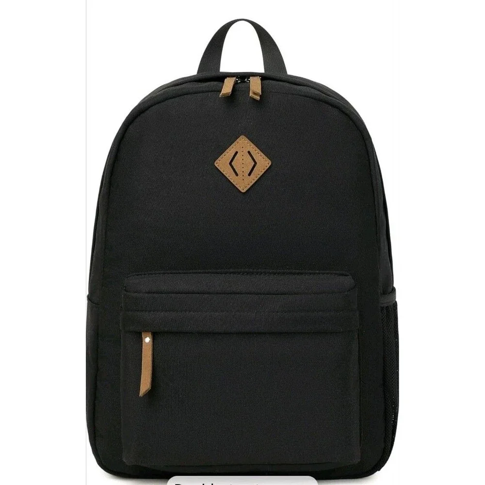 TMTOTF Classic School Lightweight zipper closure Pocket Backpack, Black